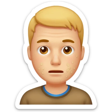man with lots of acne face sticker