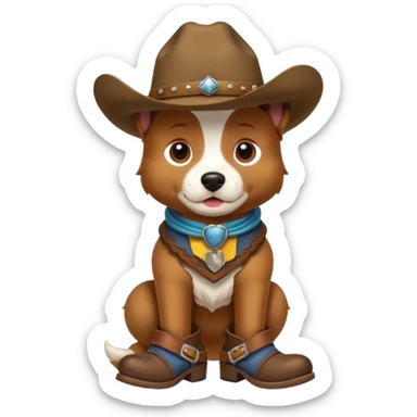 Dog dog dog dog cowboy sticker