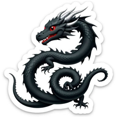 Minimalist Black dragon symbol sticker