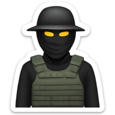 masked army man black emoji sticker