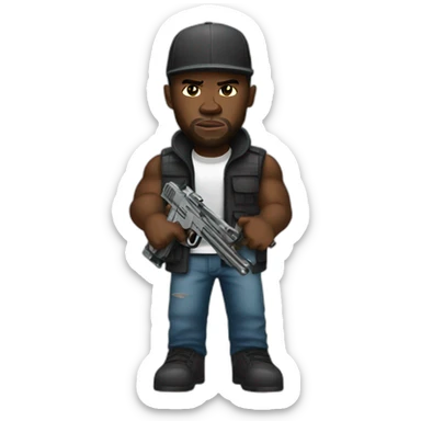 50 cent bulletproof with 2 guns sticker