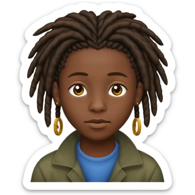 an african teen with short dreadblocks sticker