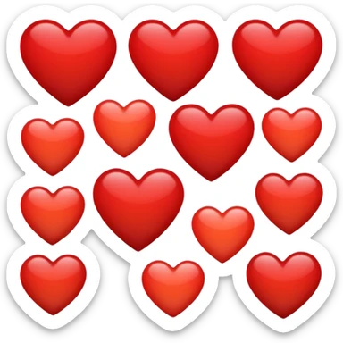 Black and red heart gradient mix sticker