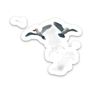 pássaros nadando em alto mar sticker