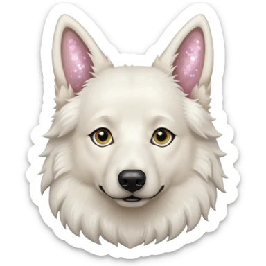 White belgian Shepard With glitter eyes  sticker