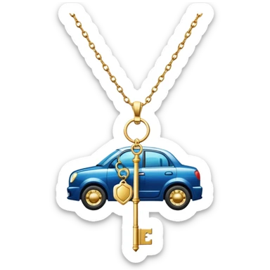 A necklace and a car key under the sea sticker