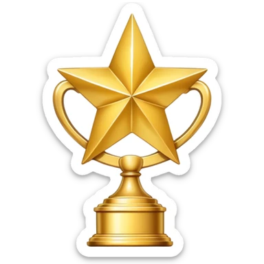 Gold trophy with a star on top sticker