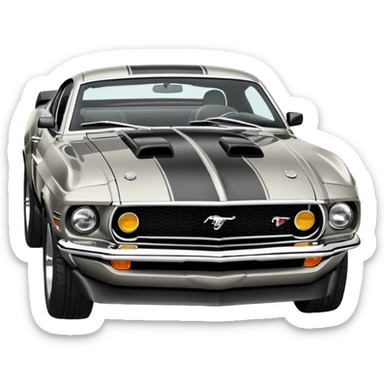 Ford mustang mach 1 grijs met zwarte strepen  sticker