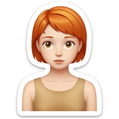 Girl with ginger short hair sticker