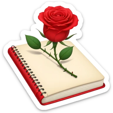 notebook  and rose sticker