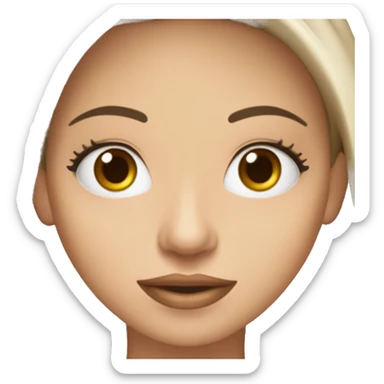 maestra blanca de cabello café largo ojos café boca rosa sticker
