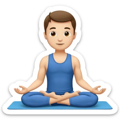 man doing yoga sticker