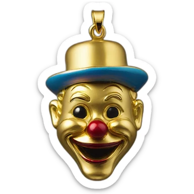 gold articulated clown pendant sticker