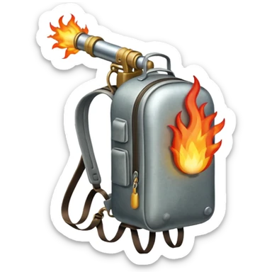 flame thrower with backpack sticker