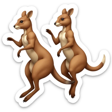 deux Kangourous qui sautent sticker