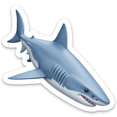 Give me a shark and put blue Nike shoes on the fins of the shark sticker