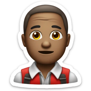 emoji de um grilo. Ele deve ser magrinho, engraçado e vermelho. sticker