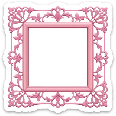 pink lace vintage square frame  sticker