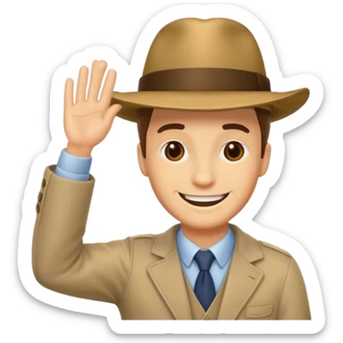 Man tipping his hat sticker