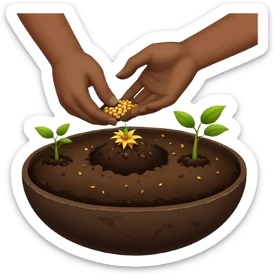 es werden saamen von einer hand in die erde getan sticker