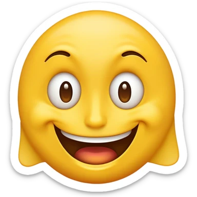 Regular yellow emoji with a warped face sticker