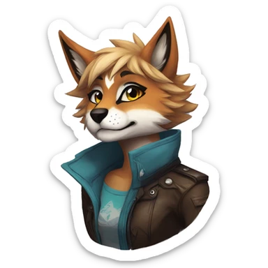 Edgy anthro furry by Falvie, LiLaiRa, AngieWolf sticker