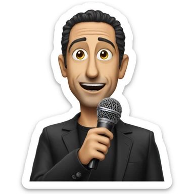 standup comedian with mic Gad Elmaleh sticker