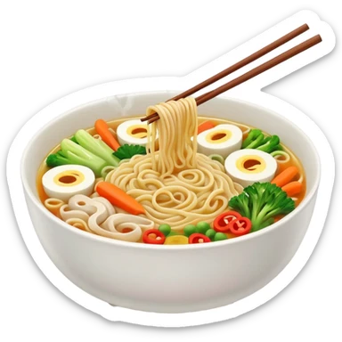 single bowl of noodles for one sticker