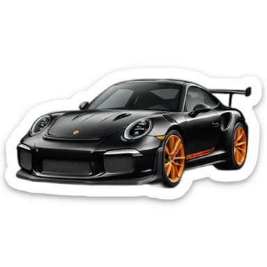 Black Porsche 911 GT3 RS  sticker