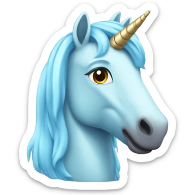 Light blue unicorn birthday sticker