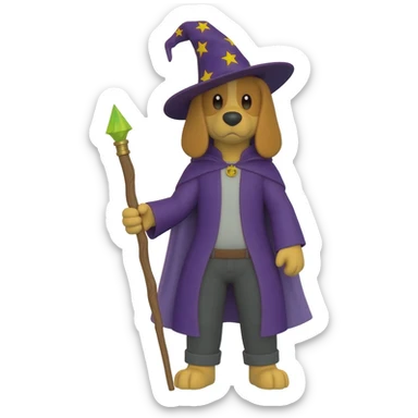 Dog wizard sticker
