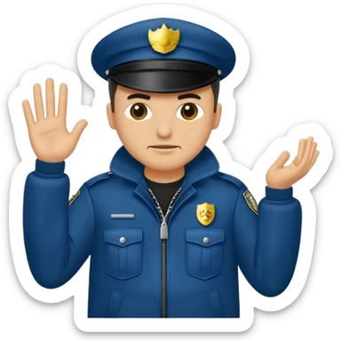 Peux tu me faire un policier gangster avec une cagoule qui fait des doigts d’honneur  sticker