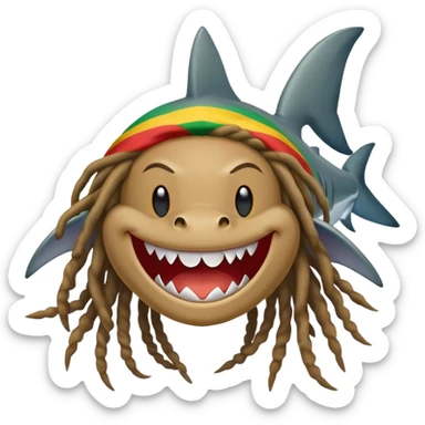 Rasta shark sticker
