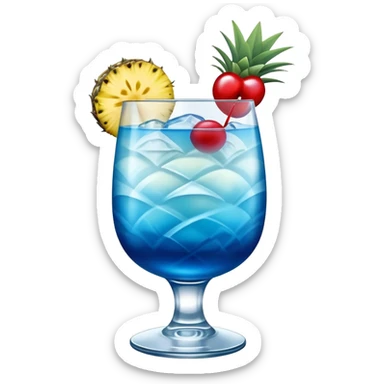 Blue Hawaiian cocktail in hurricane glass sticker
