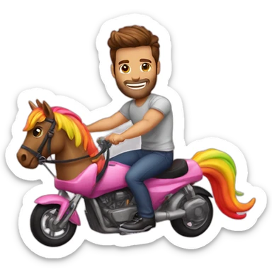 Ricky-Martin-Rides-Rainbow-PinkUnicorn sticker