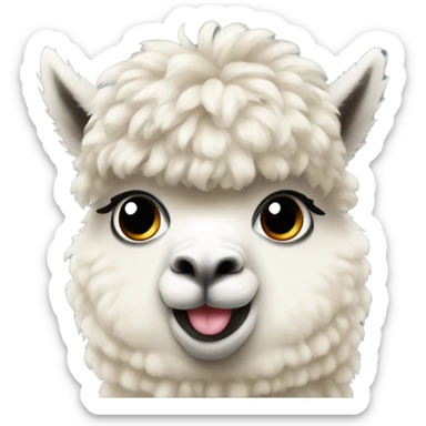alpaca con fiocco in testa sticker