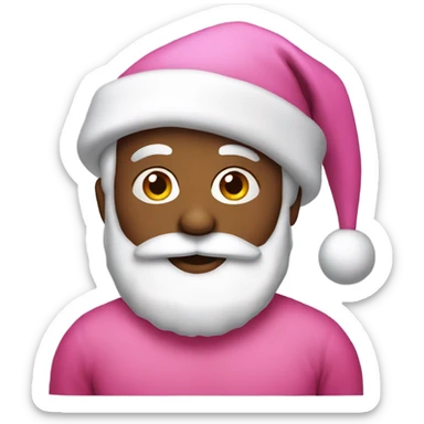 Santa claus with pink hat sticker
