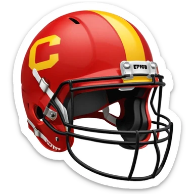 college football player helmets red & yellow mix sticker