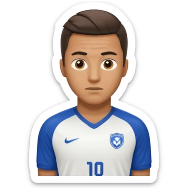 soccer player man blue white jersey sticker
