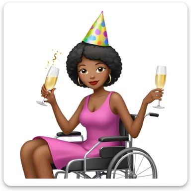 party drinker black woman in wheelchair sticker