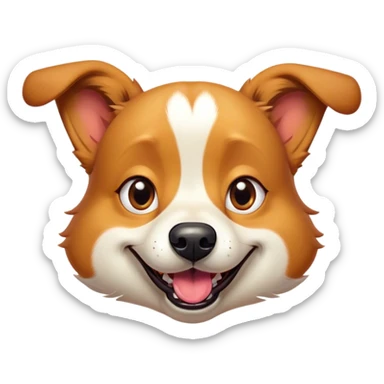 Cinematic Comical Domestic Dog Portrait Emoji, Head tilted dramatically with an exaggeratedly amused expression, featuring a striking coat with a playful glimmer and wide, expressive eyes brimming with humorous disbelief, Simplified yet hilariously expressive features, highly detailed, glowing with a slightly sassy glow, high shine, dramatic yet playful, stylized with an air of cheeky mischief, soft glowing outline, capturing the essence of a spirited and over-the-top dog that looks ready to side-eye its way into internet fame instantly! sticker