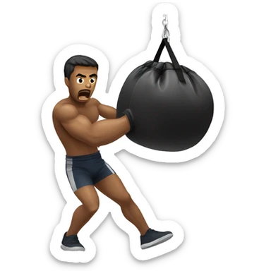Man punching a punching bag sticker