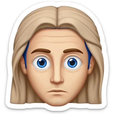 Judas the disciple with blue disdainful eyes sticker