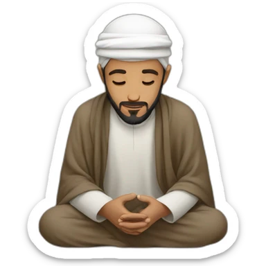 Muslim man Placing his hope in Allah. sticker