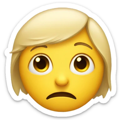 Tired yellow emoji with dark circles under eyes  sticker