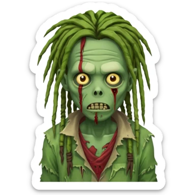 zombie with dreads sticker