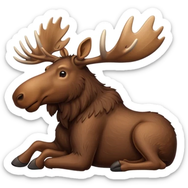 moose lying down, side view sticker