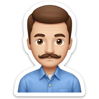A person with a very square mustache and a side part  sticker