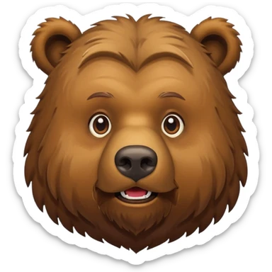 Grizzly bear with a beard sticker