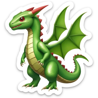 Flygon-Larvitar-Fraxure-hybrid-creature, (full body) sticker